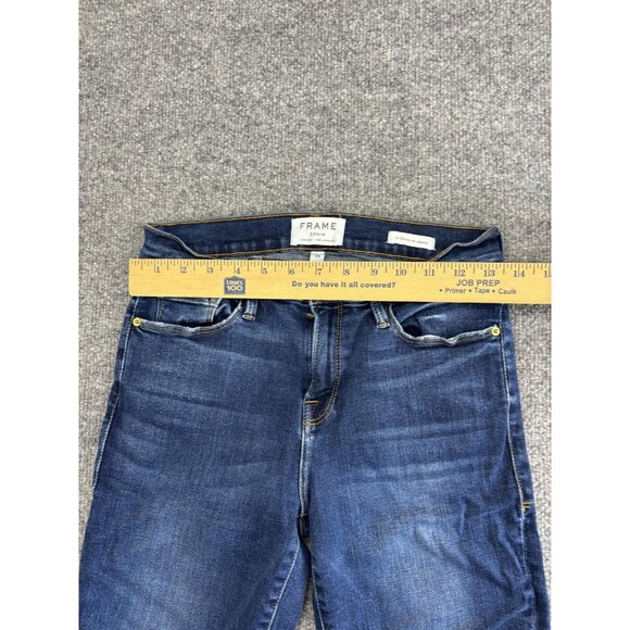 Frame Jeans Womens 29 Le Skinny de Jeanne Stretch Raw Hem Distressed USA Made - Picture 3 of 8